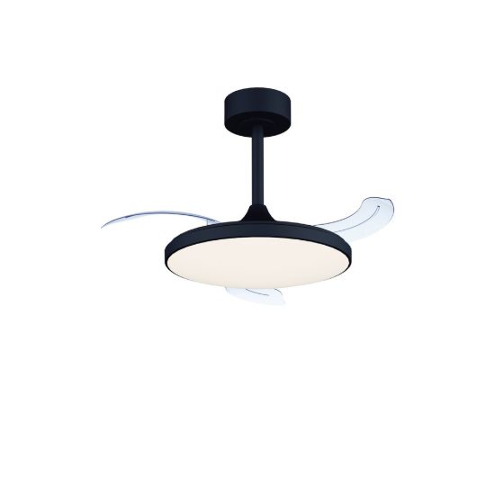 Ventilatore da soffitto nero con luce led 45w cct 2700k 5000k dimmerabile con telecomando