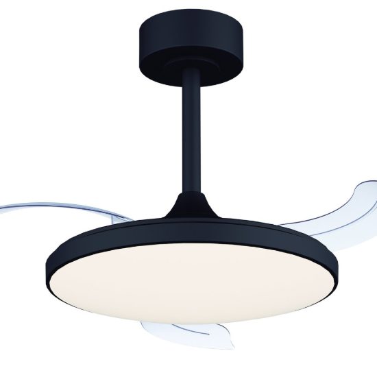Ventilatore da soffitto nero con luce led 45w cct 2700k 5000k dimmerabile con telecomando