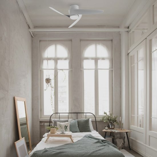 Ventilatore da soffitto bianco con luce con telecomando led 20w cct 2700k 5000k dimmerabile