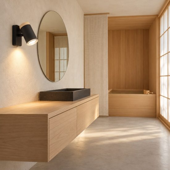 Eglo consuma applique con faretto gu10 orientabile 6cm ip44 per bagno moderna nera e marrone