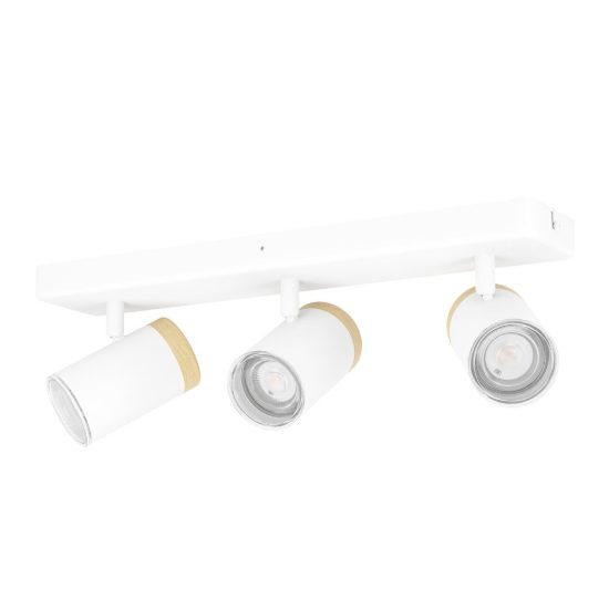 Eglo consuma plafoniera con 3 faretti gu10 orientabili 40cm ip44 per bagno moderna bianca e marrone