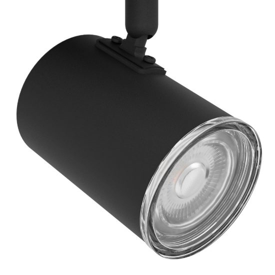 Eglo consuma 1 plafoniera con 2 faretti gu10 orientabili 28cm ip44 per bagno moderna nera