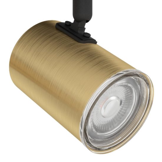 Eglo consuma 1 plafoniera con 3 faretti gu10 orientabili 40cm ip44 per bagno moderna nera e ottone