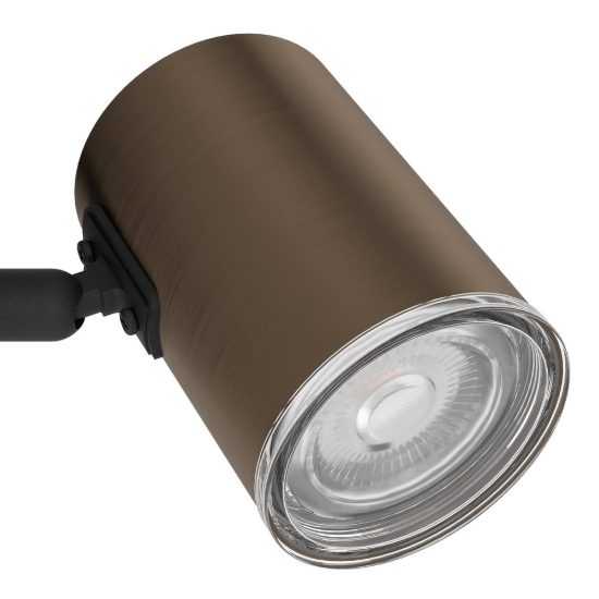 Eglo consuma 1 applique con faretto gu10 orientabile 11cm ip44 per bagno moderna bronzo e nera
