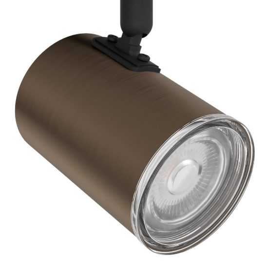 Eglo consuma 1 plafoniera con 3 faretti gu10 orientabili 40cm ip44 per bagno moderna bronzo e nera