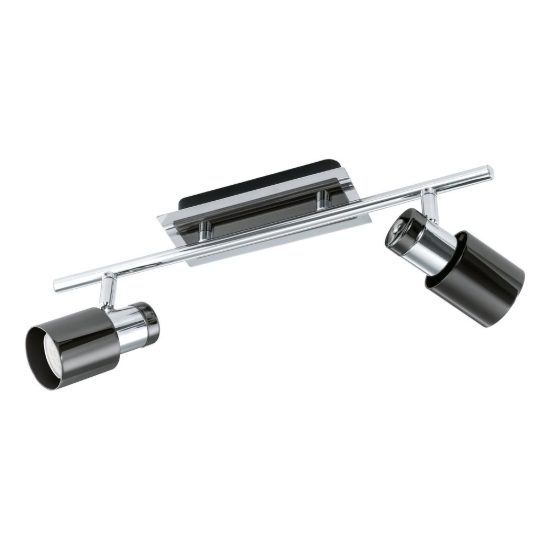 Eglo davida 1 plafoniera con 2 faretti gu10 led 9,2w 3000k orientabili 39cm per corridoio moderna nichel nero