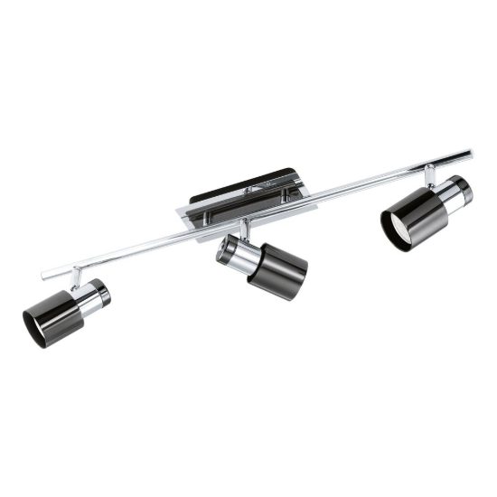 Eglo davida 1 plafoniera con 3 faretti gu10 led 13,8w 3000k orientabili 58cm per corridoio moderna nichel nero