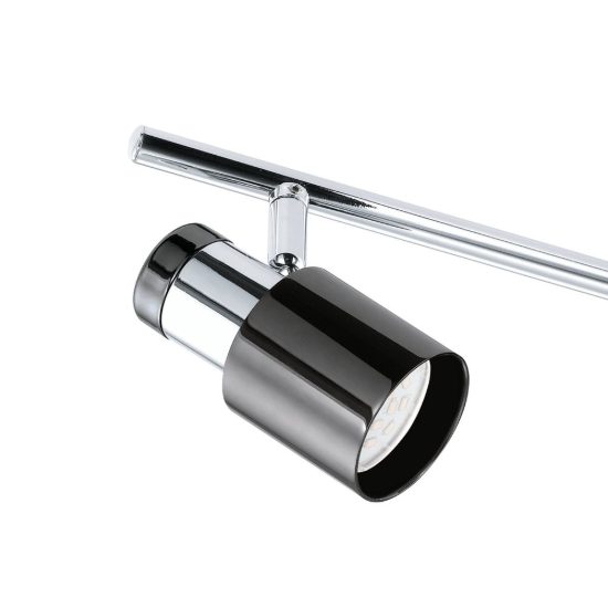 Eglo davida 1 plafoniera con 3 faretti gu10 led 13,8w 3000k orientabili 58cm per corridoio moderna nichel nero