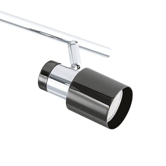Eglo davida 1 plafoniera con 4 faretti gu10 led 18,4w 3000k orientabili 78cm per ingresso moderna nichel nero