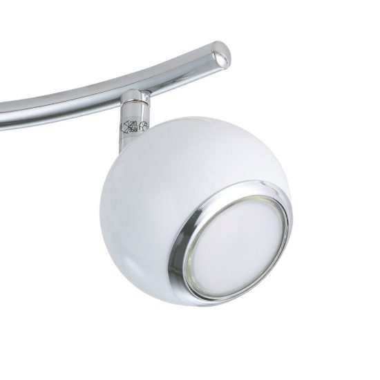 Eglo bimeda plafoniera con 2 faretti gu10 led 5,6w 3000k orientabili 36,5cm per corridoio moderna bianca e cromo