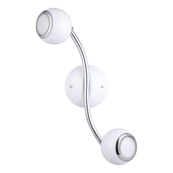 Eglo bimeda plafoniera con 2 faretti gu10 led 5,6w 3000k orientabili 36,5cm per corridoio moderna bianca e cromo