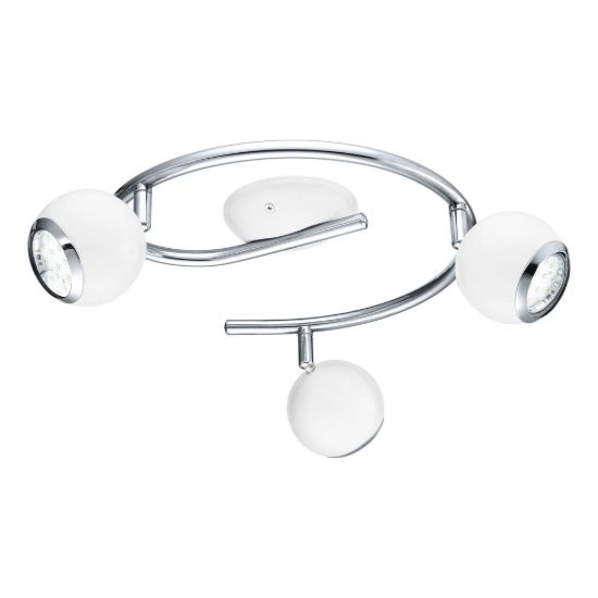 Eglo bimeda plafoniera con 3 faretti gu10 led 8,4w 3000k orientabili 29cm per ingresso moderna bianca e cromo