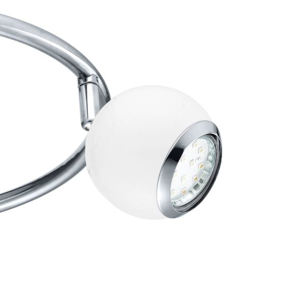 Eglo bimeda plafoniera con 3 faretti gu10 led 8,4w 3000k orientabili 29cm per ingresso moderna bianca e cromo