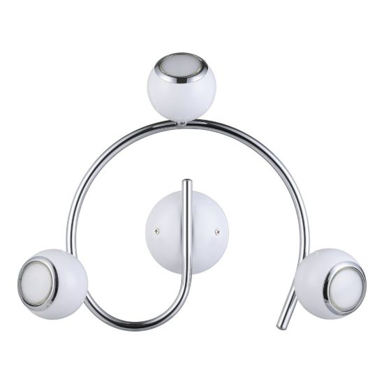 Eglo bimeda plafoniera con 3 faretti gu10 led 8,4w 3000k orientabili 29cm per ingresso moderna bianca e cromo