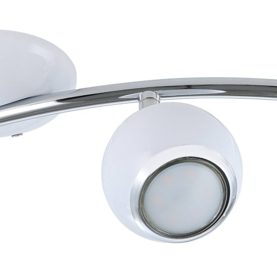 Eglo bimeda plafoniera con 4 faretti gu10 led 11,2w 3000k orientabili 64cm per soggiorno moderna bianca e cromo