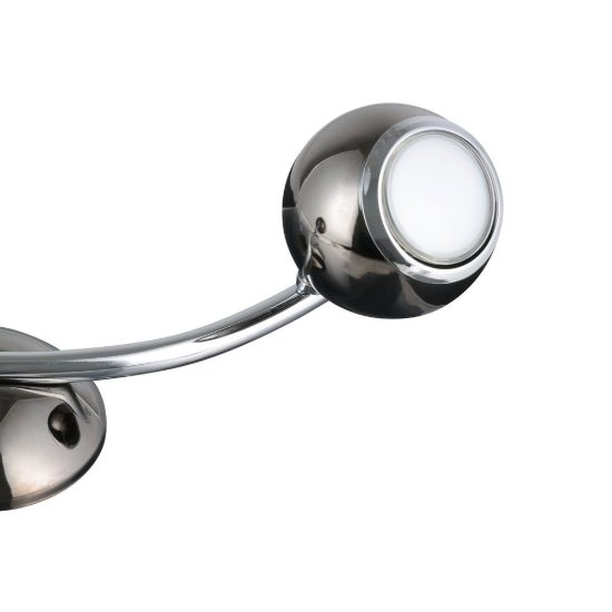 Eglo bimeda plafoniera con 2 faretti gu10 led 5,6w 3000k orientabili 36,5cm per corridoio moderna nichel nero e cromo