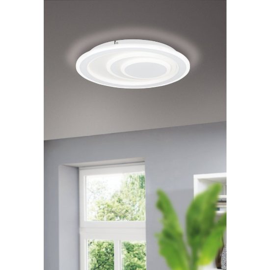 Eglo palagiano 1 plafoniera led 14,7w 4000k 38cm per soggiorno moderna bianca