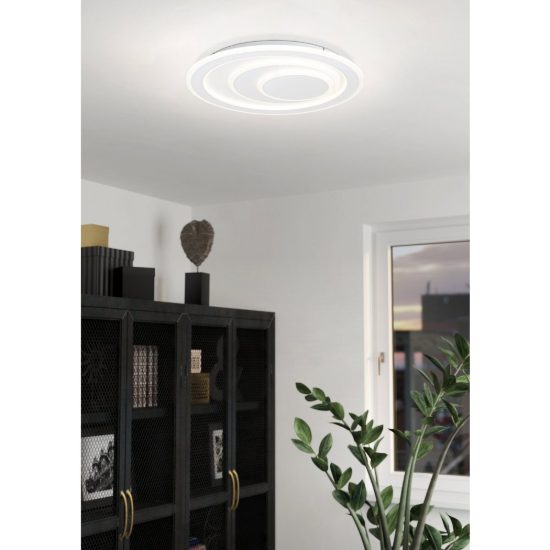 Eglo palagiano 1 plafoniera led 21w 4000k 48cm per soggiorno moderna bianca