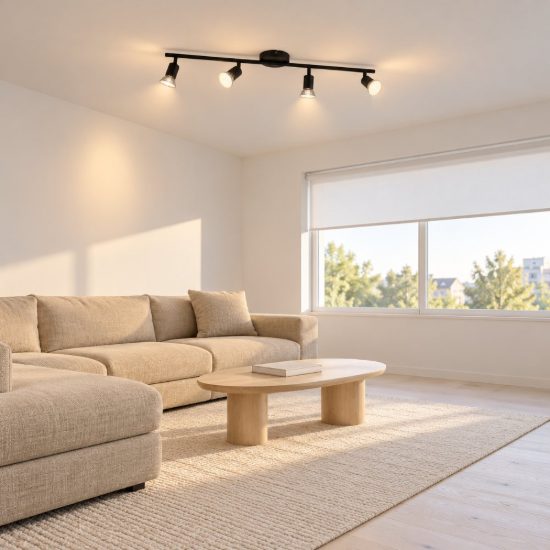 Eglo buzz-led plafoniera con 4 faretti gu10 led 11,2w 3000k orientabili 68,5cm per soggiorno moderna nera