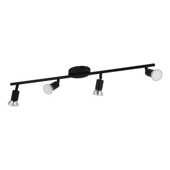 Eglo buzz-led plafoniera con 4 faretti gu10 led 11,2w 3000k orientabili 68,5cm per soggiorno moderna nera