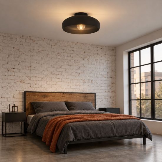 Eglo mogano plafoniera 40cm per camera da letto moderna nera
