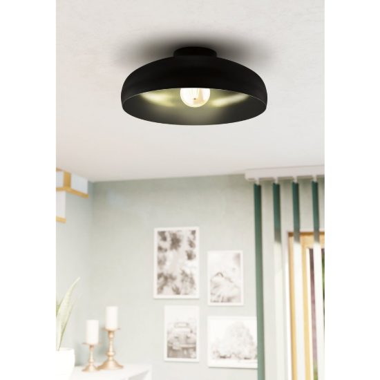 Eglo mogano plafoniera 40cm per camera da letto moderna nera