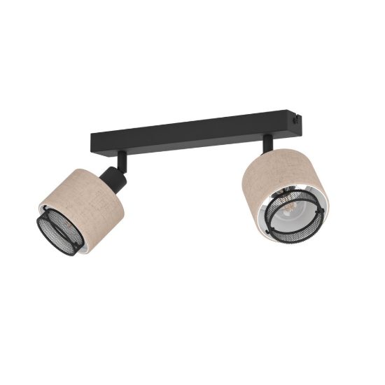 Eglo rosley plafoniera con 2 faretti e14 orientabili 31cm per corridoio moderna nera