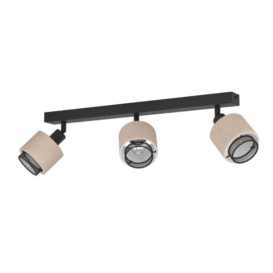 Eglo rosley plafoniera con 3 faretti e14 orientabili 43cm per ingresso moderna nera