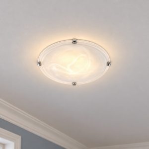 Eglo salome plafoniera 2 luci 40cm per soggiorno moderna cromo