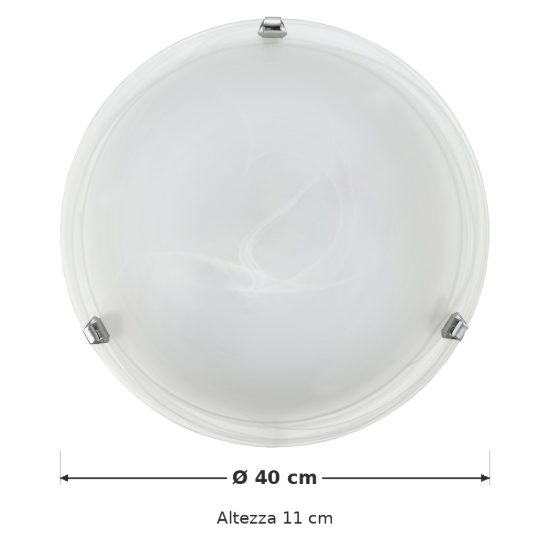Eglo salome plafoniera 2 luci 40cm per soggiorno moderna cromo