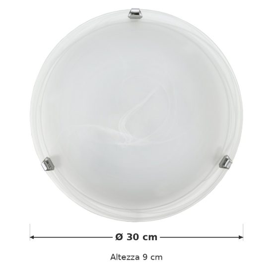 Eglo salome plafoniera 30cm per cucina moderna cromo