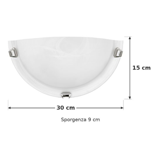 Eglo salome applique 30cm per cucina moderna cromo
