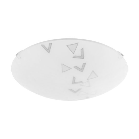 Eglo mars plafoniera 25cm per cucina moderna bianca con decoro a triangoli