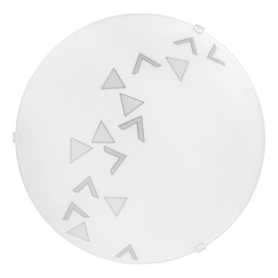 Eglo mars plafoniera 25cm per cucina moderna bianca con decoro a triangoli