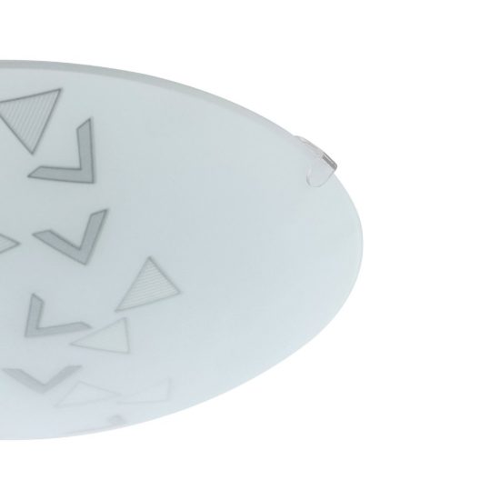 Eglo mars plafoniera 25cm per cucina moderna bianca con decoro a triangoli