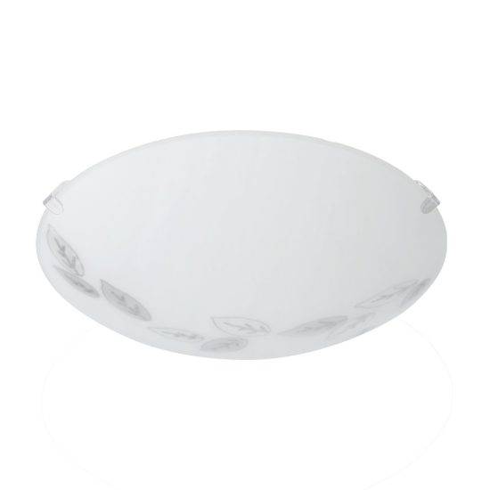 Eglo mars plafoniera 25cm per cucina moderna bianca con decoro a foglie