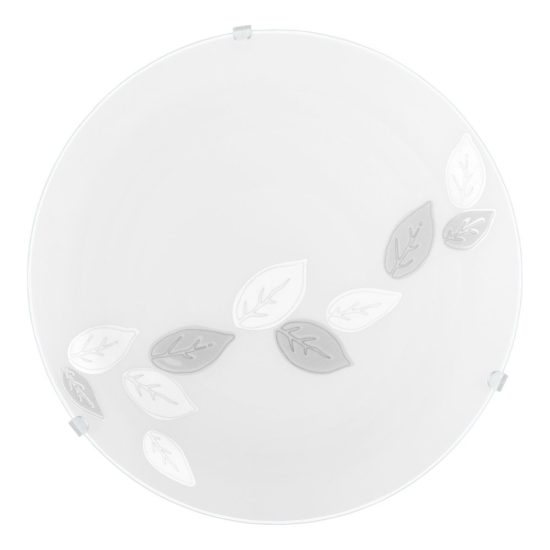 Eglo mars plafoniera 25cm per cucina moderna bianca con decoro a foglie