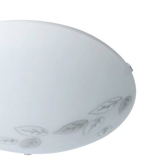 Eglo mars plafoniera 25cm per cucina moderna bianca con decoro a foglie