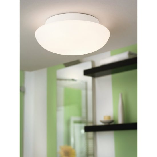 Eglo ella plafoniera 28cm per cucina moderna bianca con vetro opalino