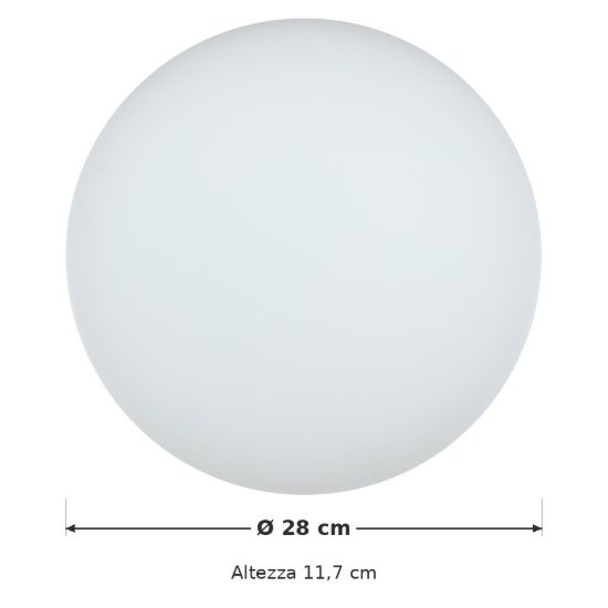 Eglo ella plafoniera 28cm per cucina moderna bianca con vetro opalino