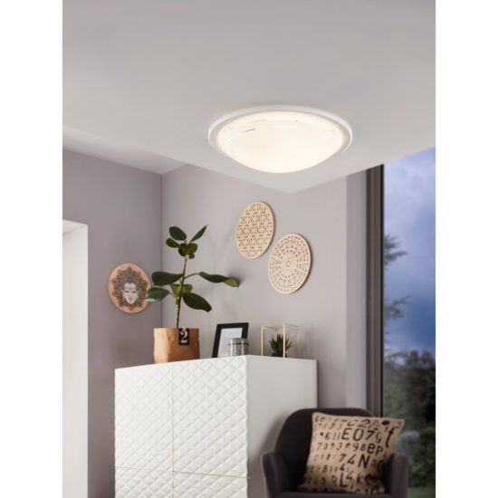 Eglo planet 1 plafoniera 29cm per cucina moderna bianca