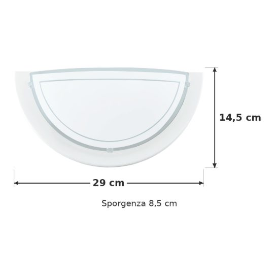 Eglo planet 1 applique 29cm per soggiorno moderna bianca