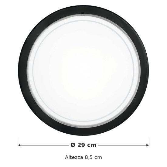 Eglo planet 1 plafoniera 29cm per cucina moderna nera