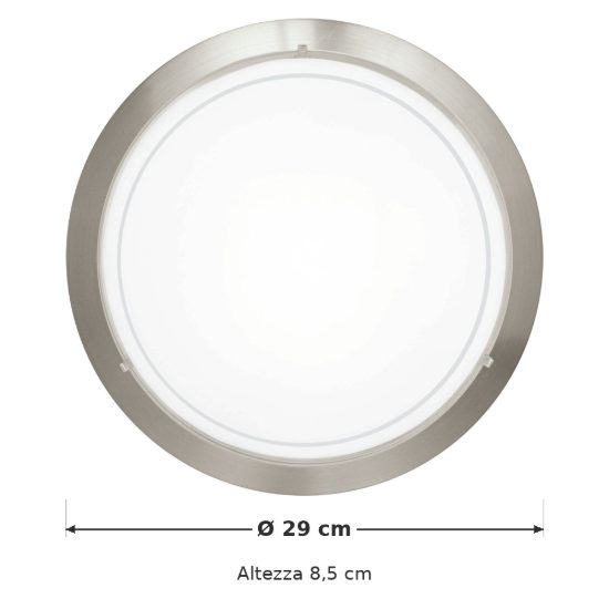 Eglo planet 1 plafoniera 29cm per cucina moderna nichel