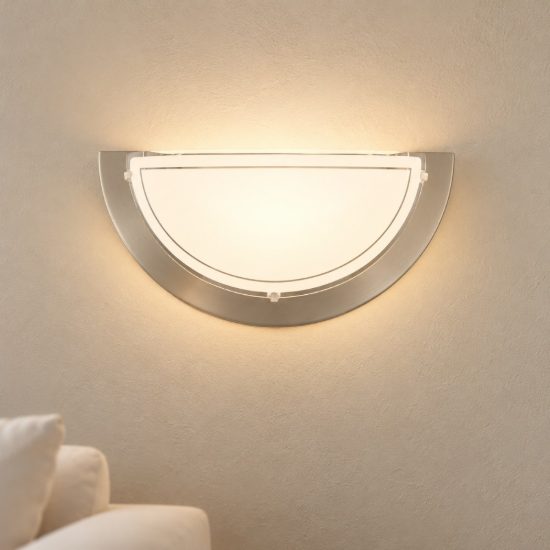 Eglo planet 1 applique 29cm per soggiorno moderna nichel