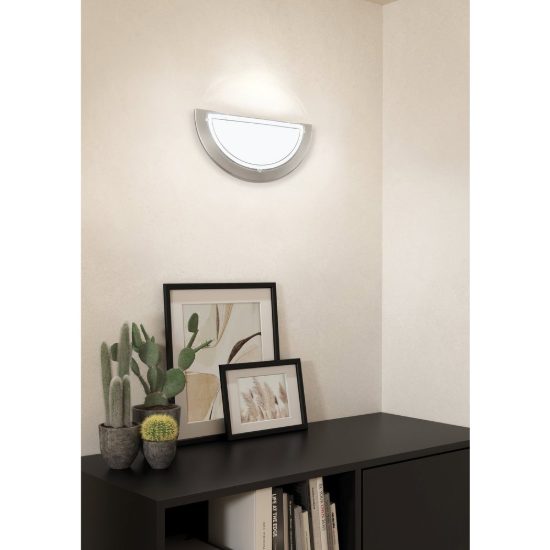 Eglo planet 1 applique 29cm per soggiorno moderna nichel