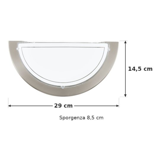 Eglo planet 1 applique 29cm per soggiorno moderna nichel