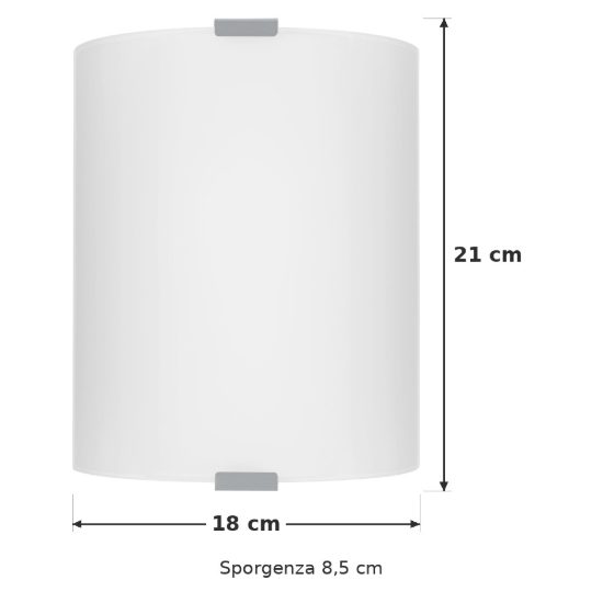 Eglo grafik plafoniera 18cm per cucina moderna argento