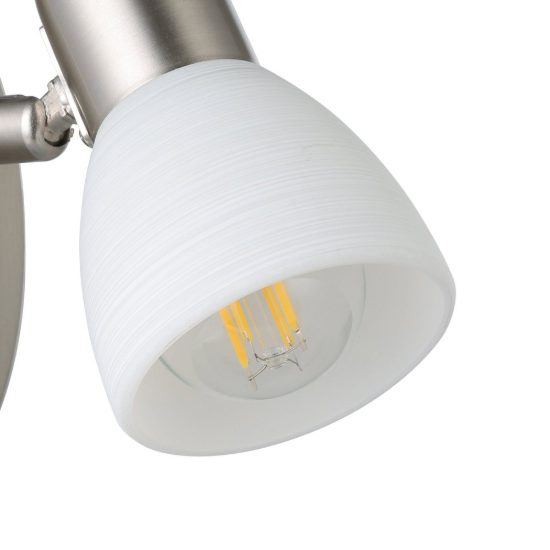 Eglo dakar 1 applique con faretto e14 orientabile 10,5cm per soggiorno moderna nichel