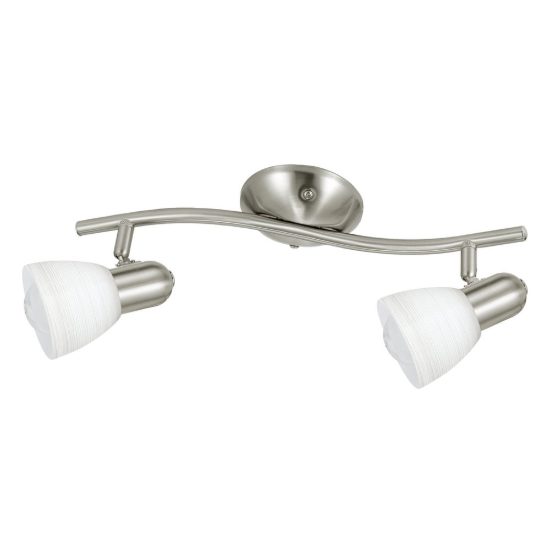 Eglo dakar 1 plafoniera con 2 faretti e14 orientabili 37cm per ingresso moderna nichel